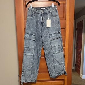 Kensie Acid-Wash Cargo Pants